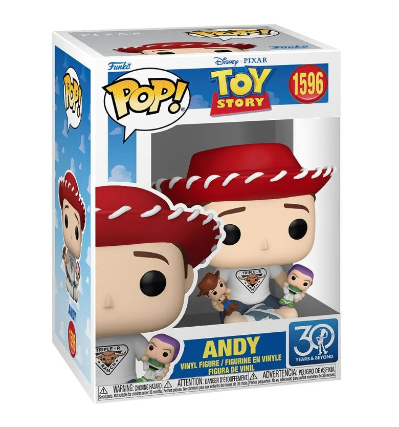 Toy Story 30th Anniversary Andy with Buzz Lightyear and Woody Funko Pop! Vinyl Figure #1596