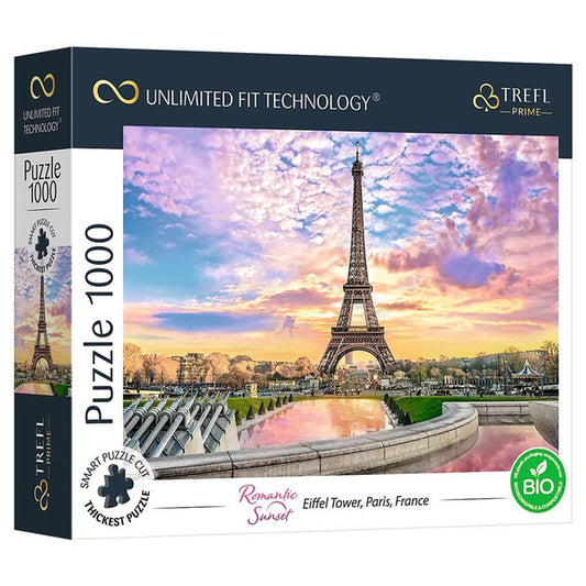 Puzzle: Romantic Sunset: Eiffel Tower, Paris, France 1000 Piece (Trefl Prime)