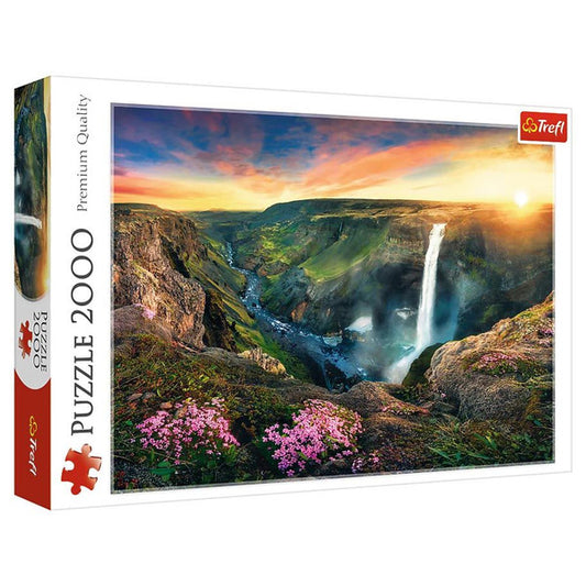 Puzzle: Haifoss Waterfall, Iceland 2000 Piece (Trefl Red)