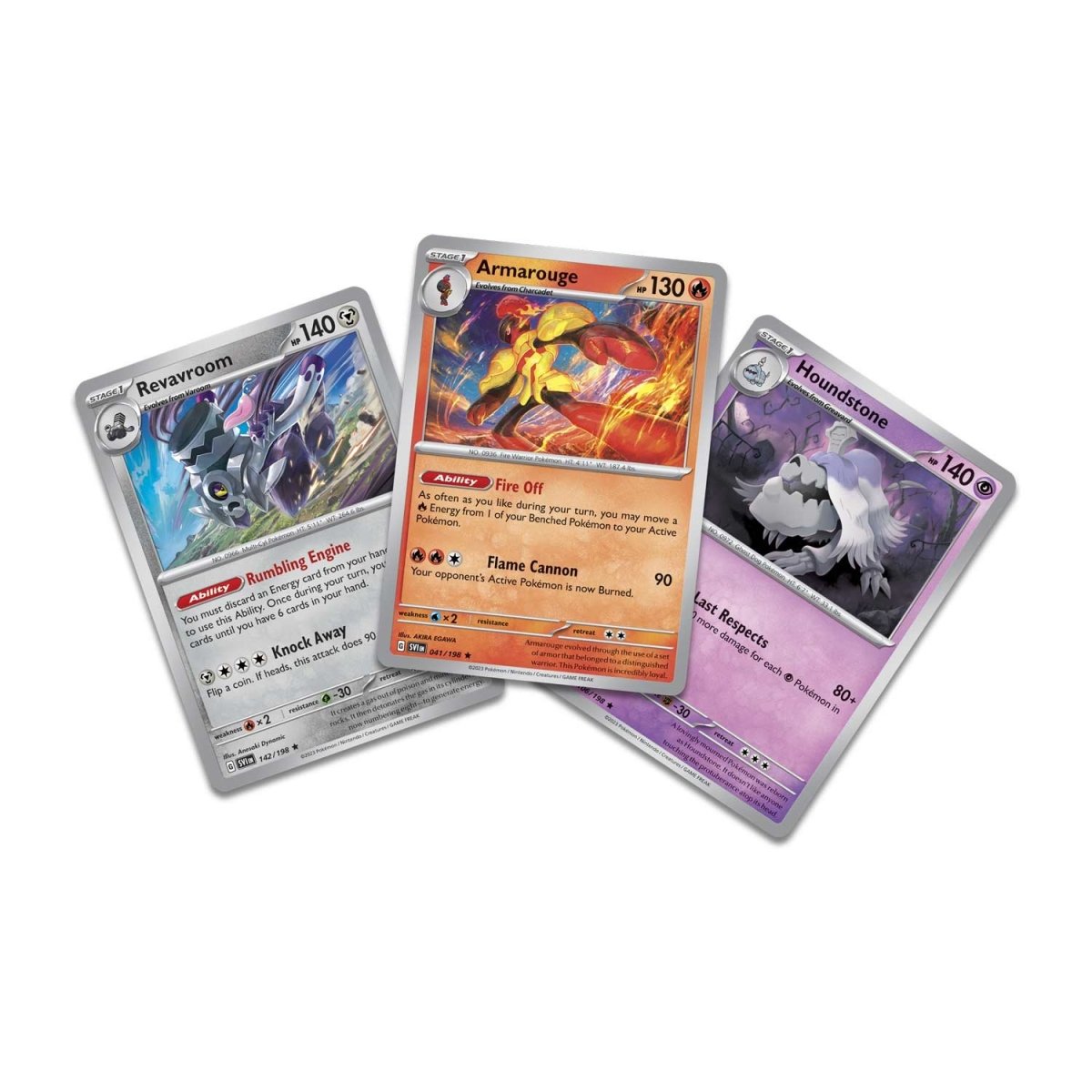 Armarouge, Revavroom & Houndstone Cards with 2 Booster Packs & Coin