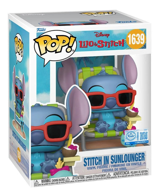 Lilo & Stitch Stitch in Sunlounger Premium Funko Pop! Vinyl Figure #1639 - Entertainment Earth Exclusive